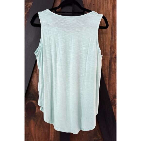 Venus Mint Green Lace Scoop Neck Embroidered Sleeveless Tank Top Size L - Picture 2 of 7